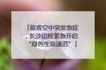 旅客空中突发急症，长沙边检紧急开启“绿色生命通道”