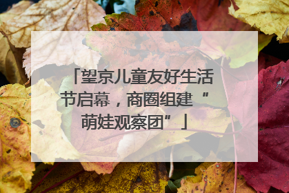望京儿童友好生活节启幕，商圈组建“萌娃观察团”