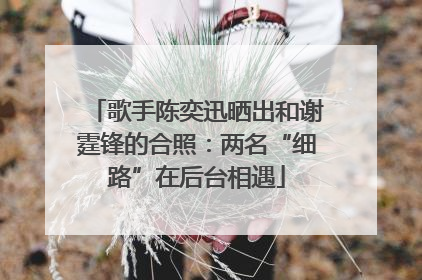 歌手陈奕迅晒出和谢霆锋的合照：两名“细路”在后台相遇