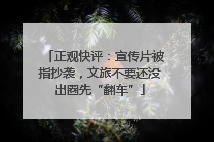 正观快评：宣传片被指抄袭，文旅不要还没出圈先“翻车”