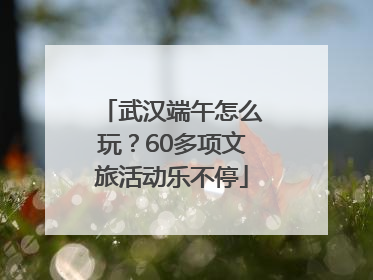 武汉端午怎么玩？60多项文旅活动乐不停