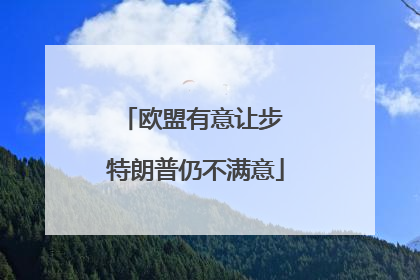 欧盟有意让步 特朗普仍不满意