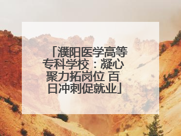 濮阳医学高等专科学校：凝心聚力拓岗位 百日冲刺促就业
