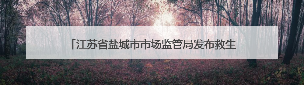 江苏省盐城市市场监管局发布救生衣产品质量专项监督抽查分析报告