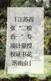 江苏首张“二检合一”专项计量授权证书花落南京