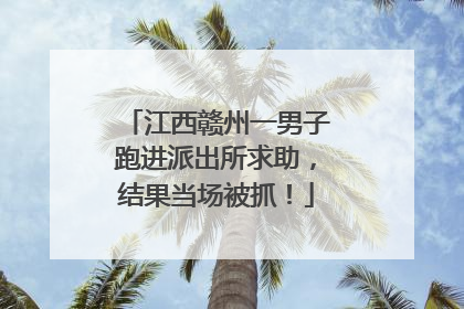 江西赣州一男子跑进派出所求助，结果当场被抓！