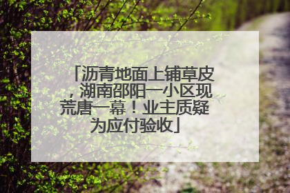 沥青地面上铺草皮，湖南邵阳一小区现荒唐一幕！业主质疑为应付验收