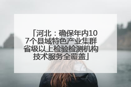 河北：确保年内107个县域特色产业集群省级以上检验检测机构技术服务全覆盖