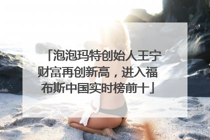 泡泡玛特创始人王宁财富再创新高，进入福布斯中国实时榜前十