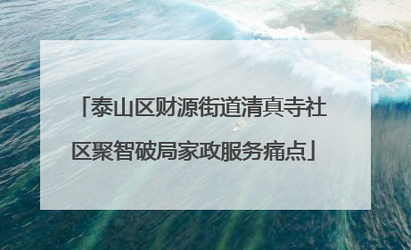 泰山区财源街道清真寺社区聚智破局家政服务痛点