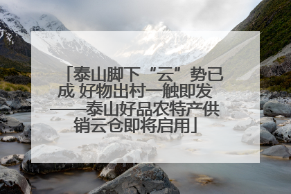 泰山脚下“云”势已成 好物出村一触即发——泰山好品农特产供销云仓即将启用