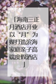 海南三正月酒店开业以“月”为媒打造滨海家庭亲子高端度假酒店