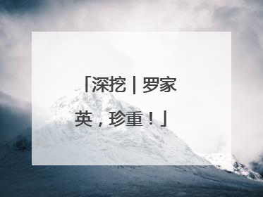 深挖｜罗家英，珍重！