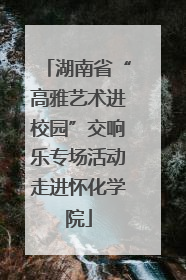湖南省“高雅艺术进校园”交响乐专场活动走进怀化学院
