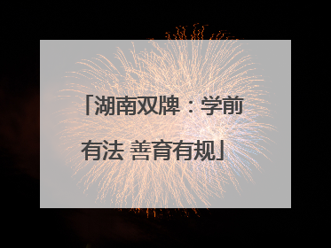 湖南双牌：学前有法 善育有规