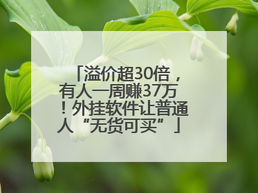 溢价超30倍，有人一周赚37万！外挂软件让普通人“无货可买”