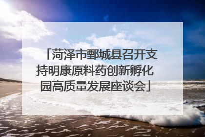 菏泽市鄄城县召开支持明康原料药创新孵化园高质量发展座谈会
