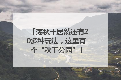 荡秋千居然还有20多种玩法，这里有个“秋千公园”