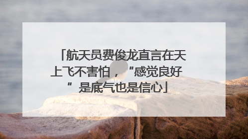 航天员费俊龙直言在天上飞不害怕，“感觉良好”是底气也是信心