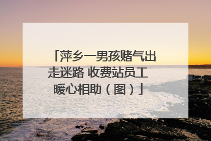 萍乡一男孩赌气出走迷路 收费站员工暖心相助（图）