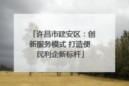 许昌市建安区：创新服务模式 打造便民利企新标杆