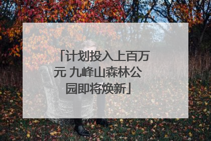 计划投入上百万元 九峰山森林公园即将焕新