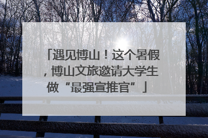 遇见博山！这个暑假，博山文旅邀请大学生做“最强宣推官”