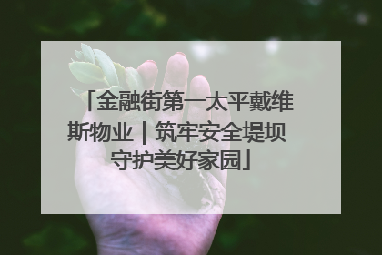 金融街第一太平戴维斯物业｜筑牢安全堤坝 守护美好家园