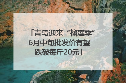 青岛迎来“榴莲季” 6月中旬批发价有望跌破每斤20元