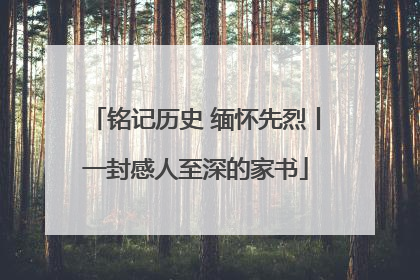 铭记历史 缅怀先烈丨一封感人至深的家书