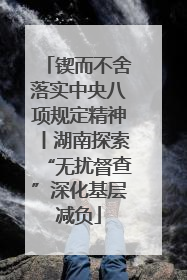 锲而不舍落实中央八项规定精神丨湖南探索“无扰督查”深化基层减负