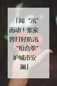 闻“汛”而动！张家界打好防汛“组合拳” 护城市安澜