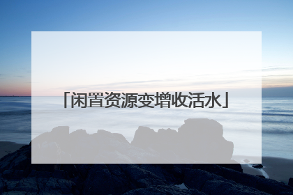 闲置资源变增收活水