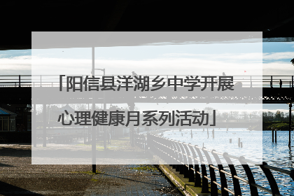 阳信县洋湖乡中学开展心理健康月系列活动