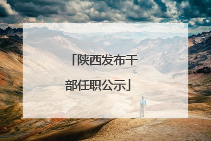 陕西发布干部任职公示