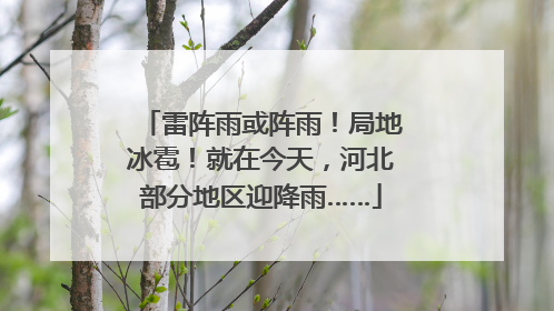 雷阵雨或阵雨！局地冰雹！就在今天，河北部分地区迎降雨……