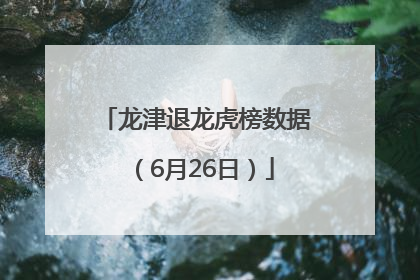 龙津退龙虎榜数据（6月26日）