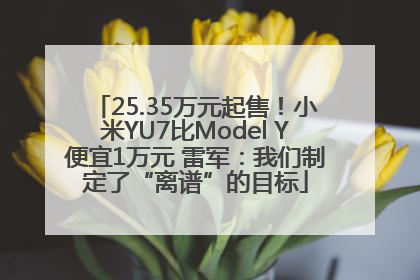 25.35万元起售！小米YU7比Model Y便宜1万元 雷军：我们制定了“离谱”的目标