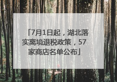 7月1日起，湖北落实离境退税政策，57家商店名单公布